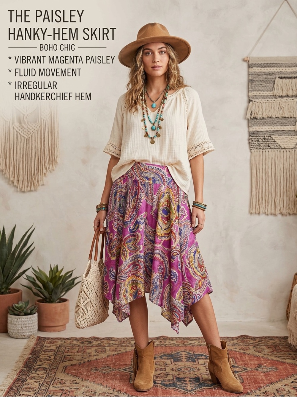 LAUREN RALPH LAUREN COTTON BOHO PAISLEY SKIRT SIZE L PIRATE PRINCESS ROMANTIC